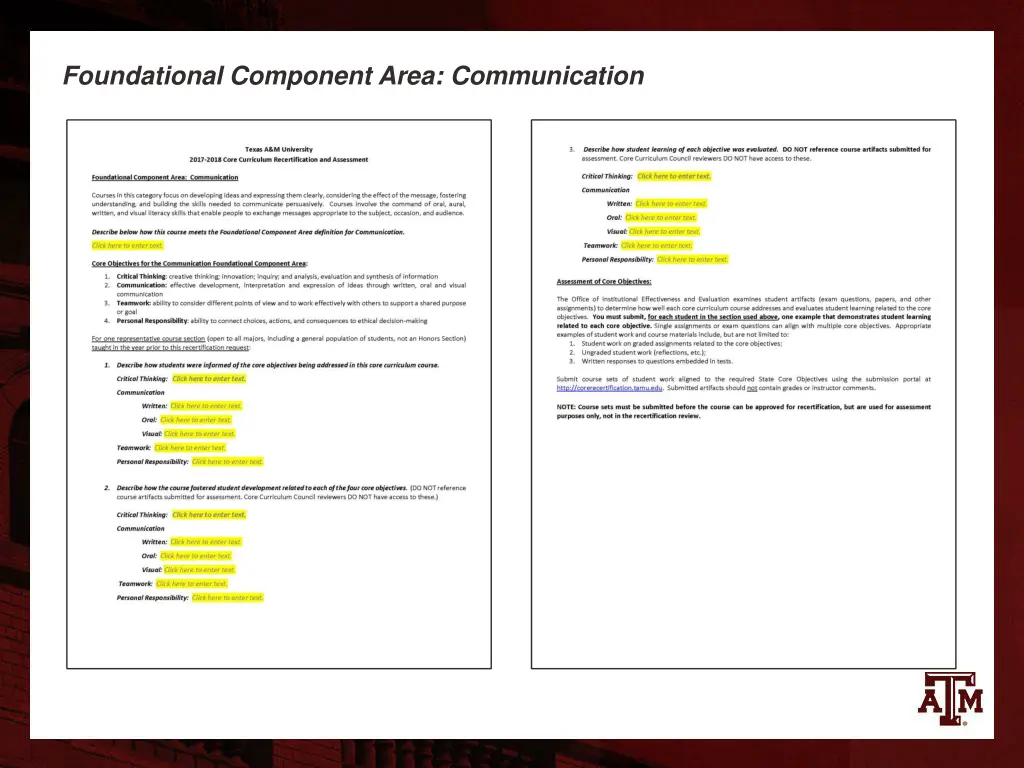 foundational component area communication