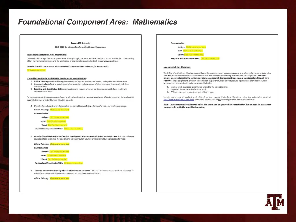 foundational component area mathematics