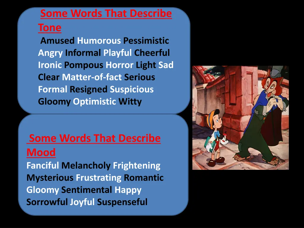 some words that describe tone amused humorous