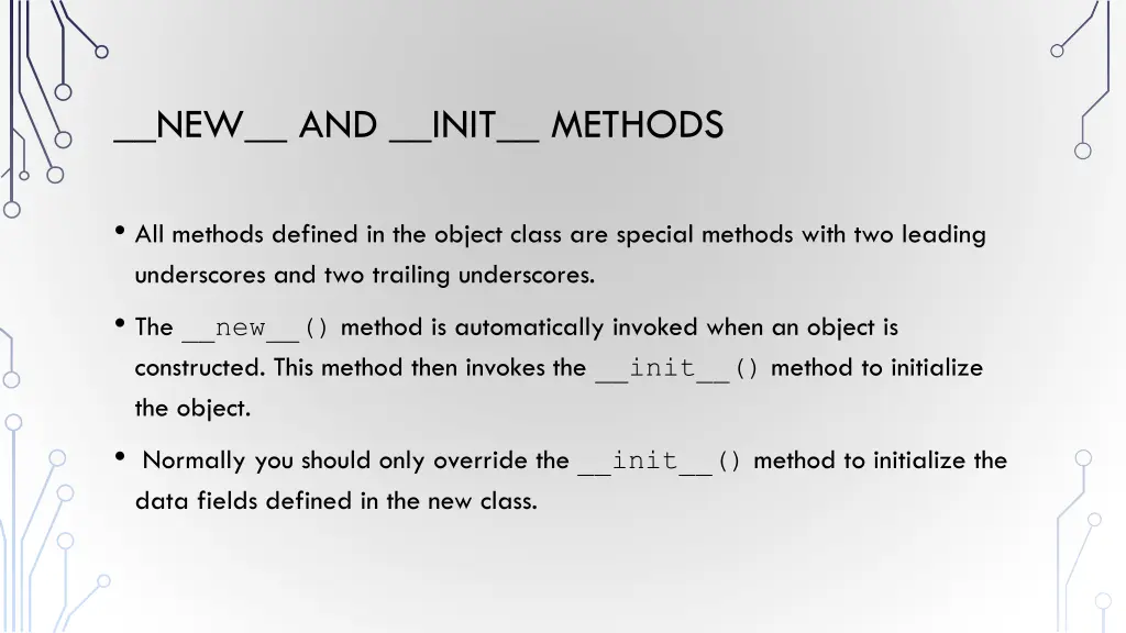 new and init methods