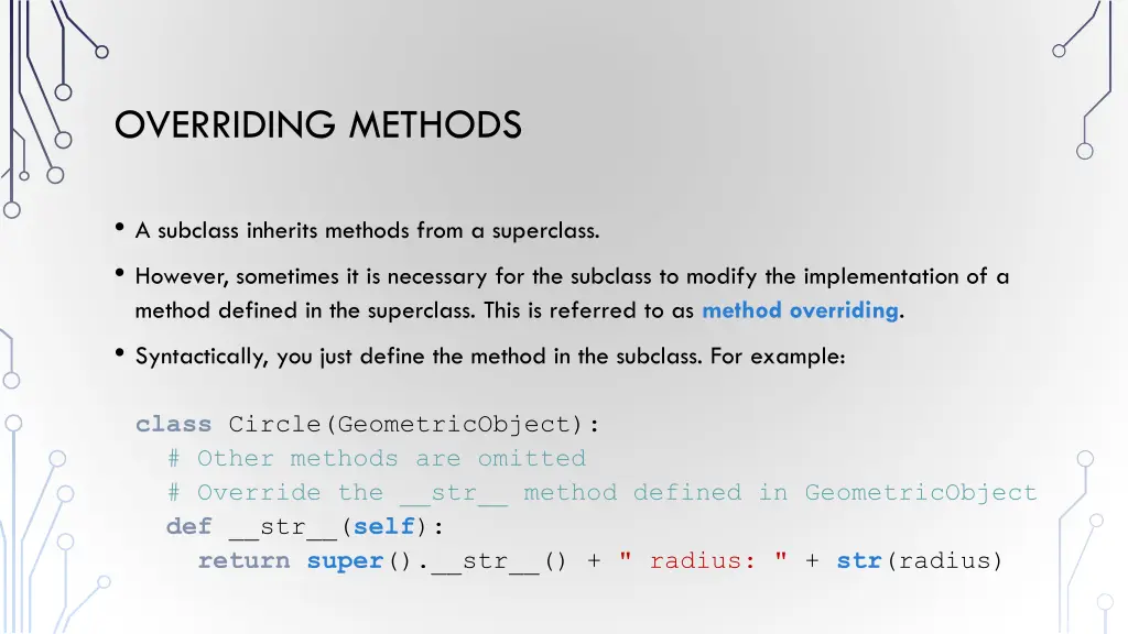 overriding methods