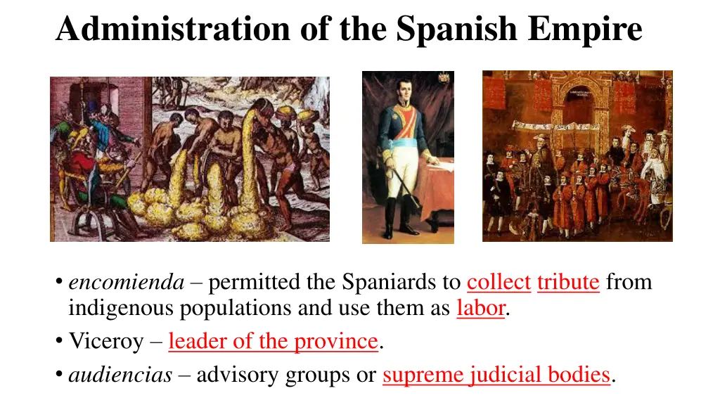 administration of the spanish empire