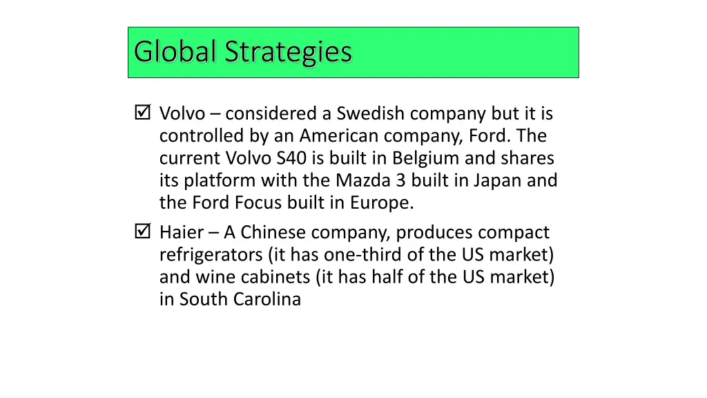 global strategies 1