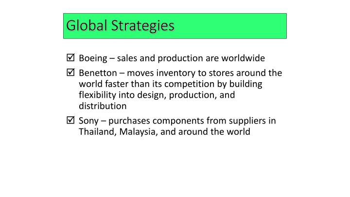 global strategies