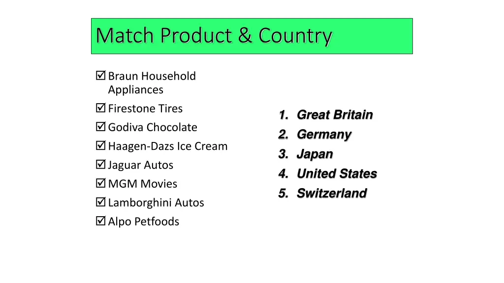 match product country