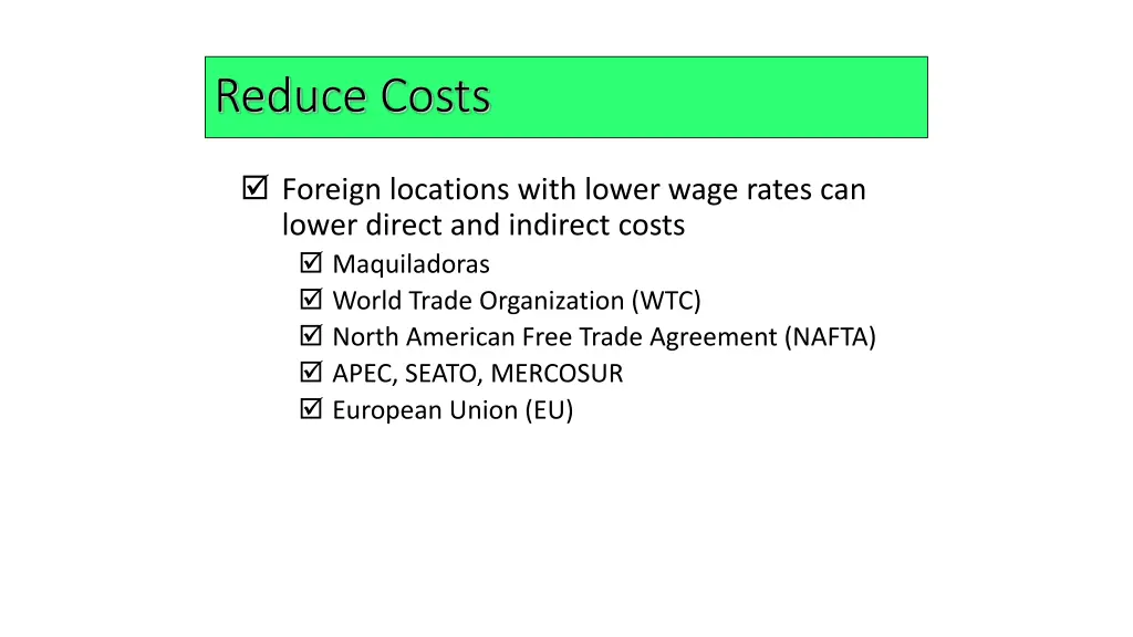 reduce costs