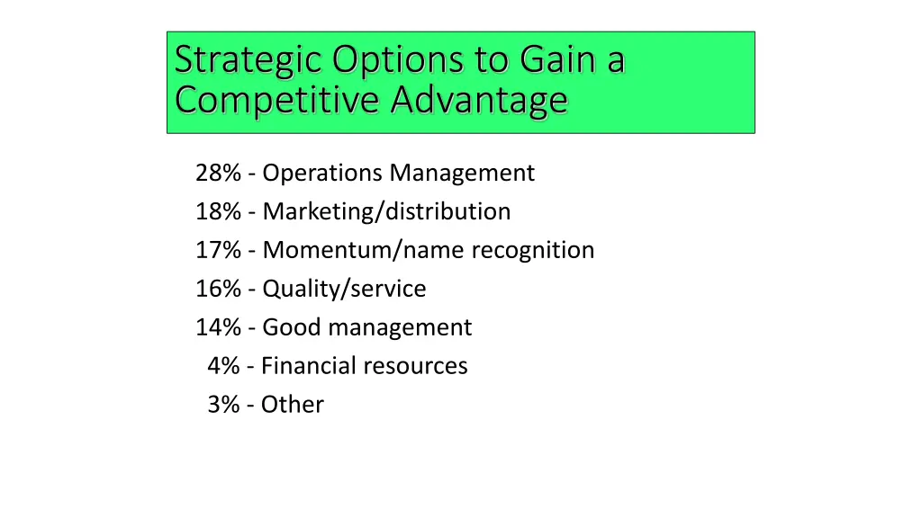 strategic options to gain a competitive advantage