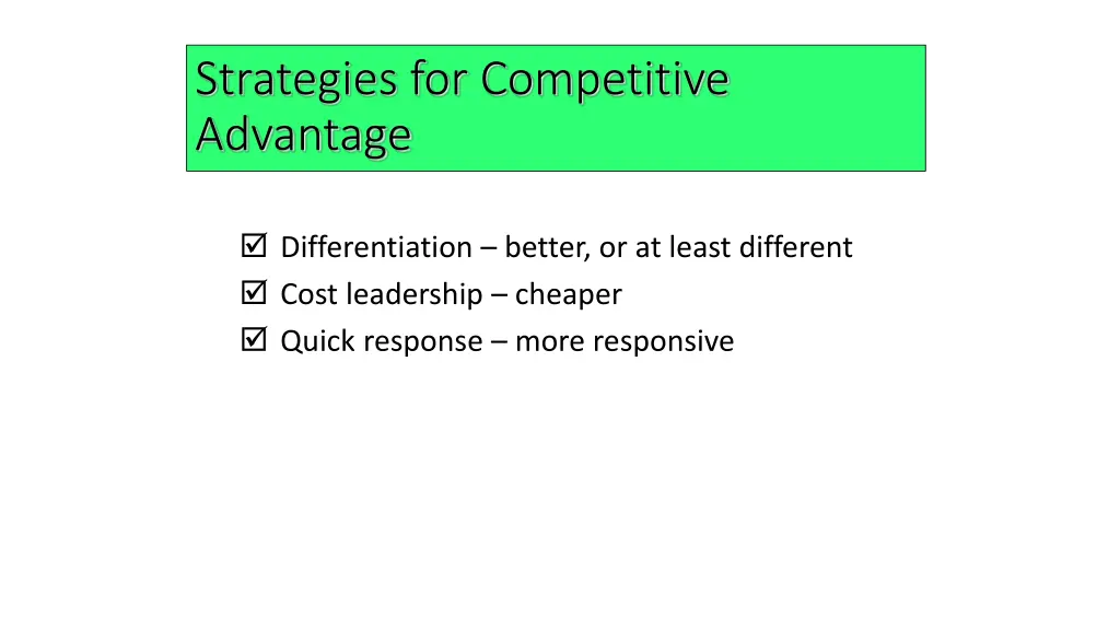 strategies for competitive advantage