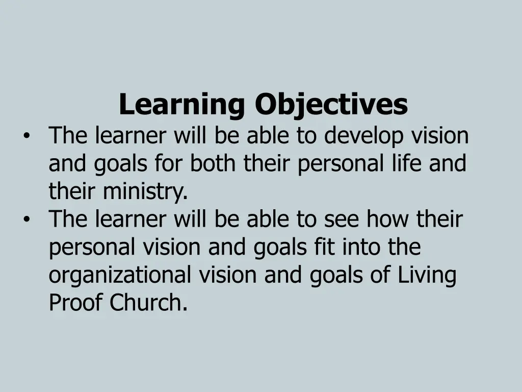 learning objectives the learner will be able