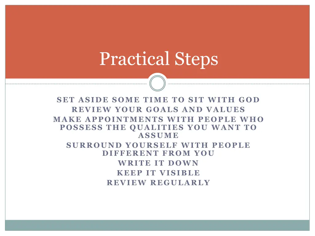 practical steps