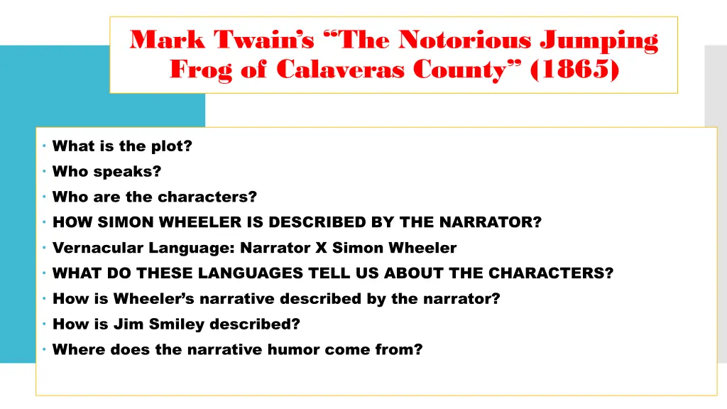 mark twain s the notorious jumping frog