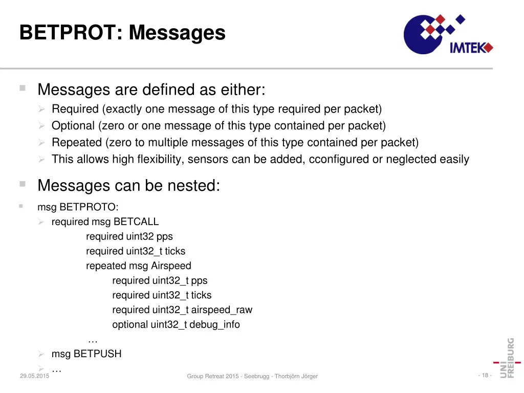 betprot messages