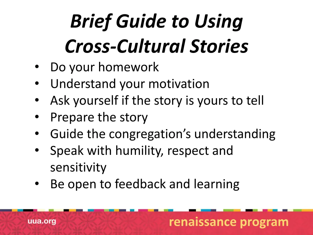 brief guide to using cross cultural stories