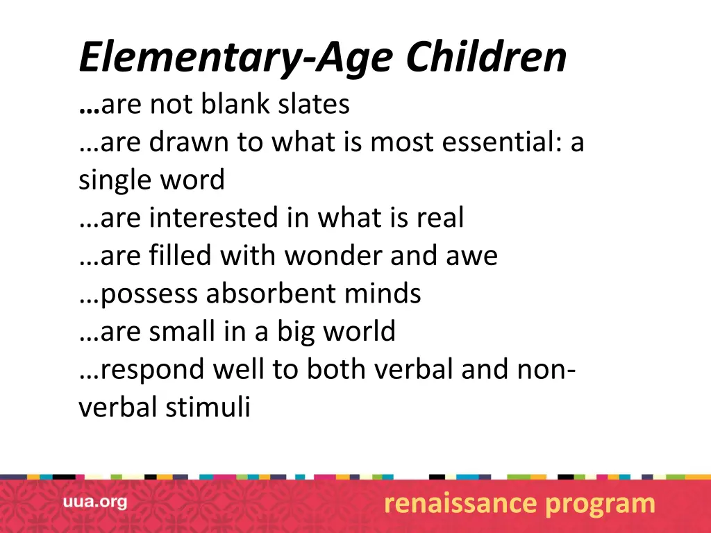 elementary age children are not blank slates