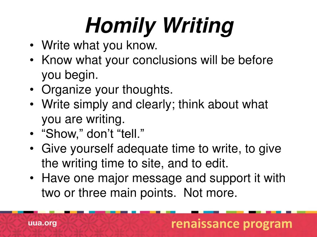 homily writing write what you know know what your