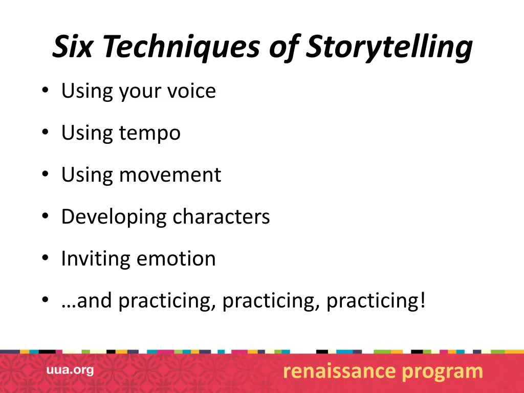 six techniques of storytelling using your voice