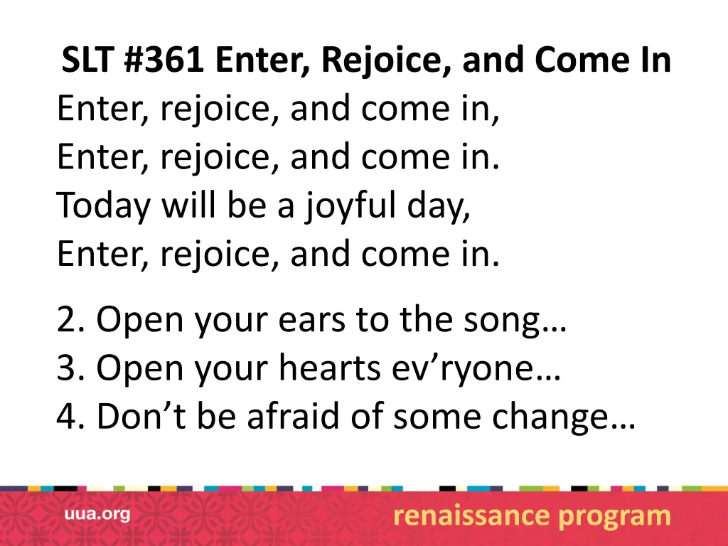 slt 361 enter rejoice and come in enter rejoice