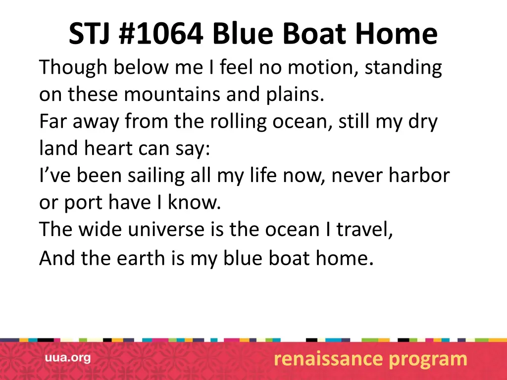 stj 1064 blue boat home though below me i feel