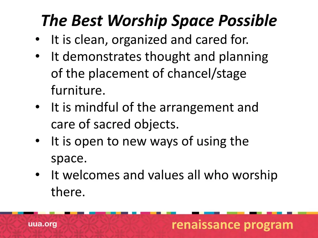 the best worship space possible it is clean