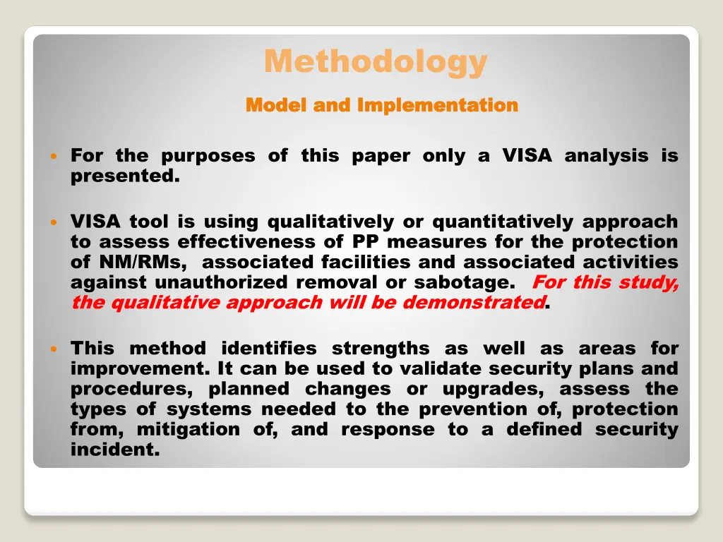 methodology model and implementation model