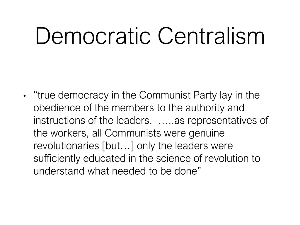 democratic centralism