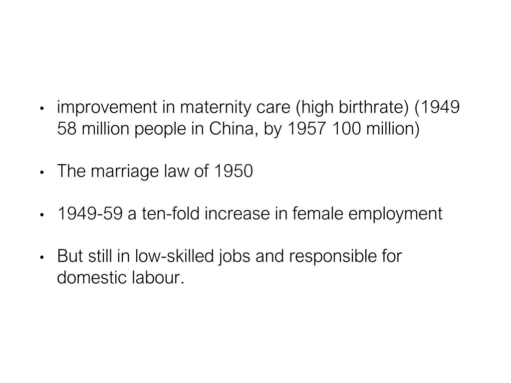 improvement in maternity care high birthrate 1949