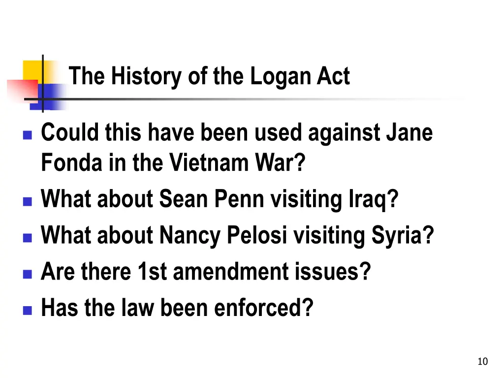 the history of the logan act