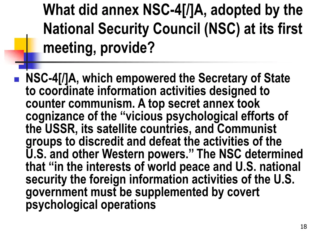 what did annex nsc 4 a adopted by the national