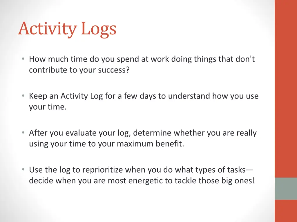 activity logs