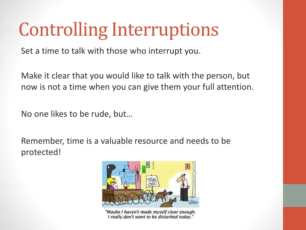 controlling interruptions