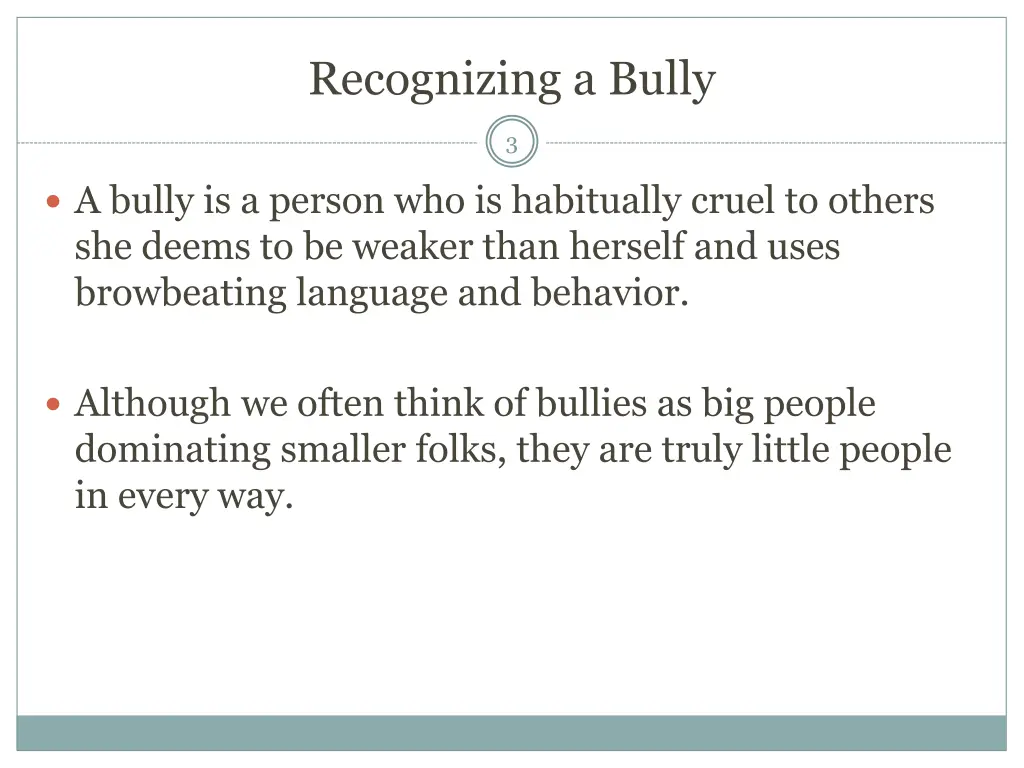 recognizing a bully 1