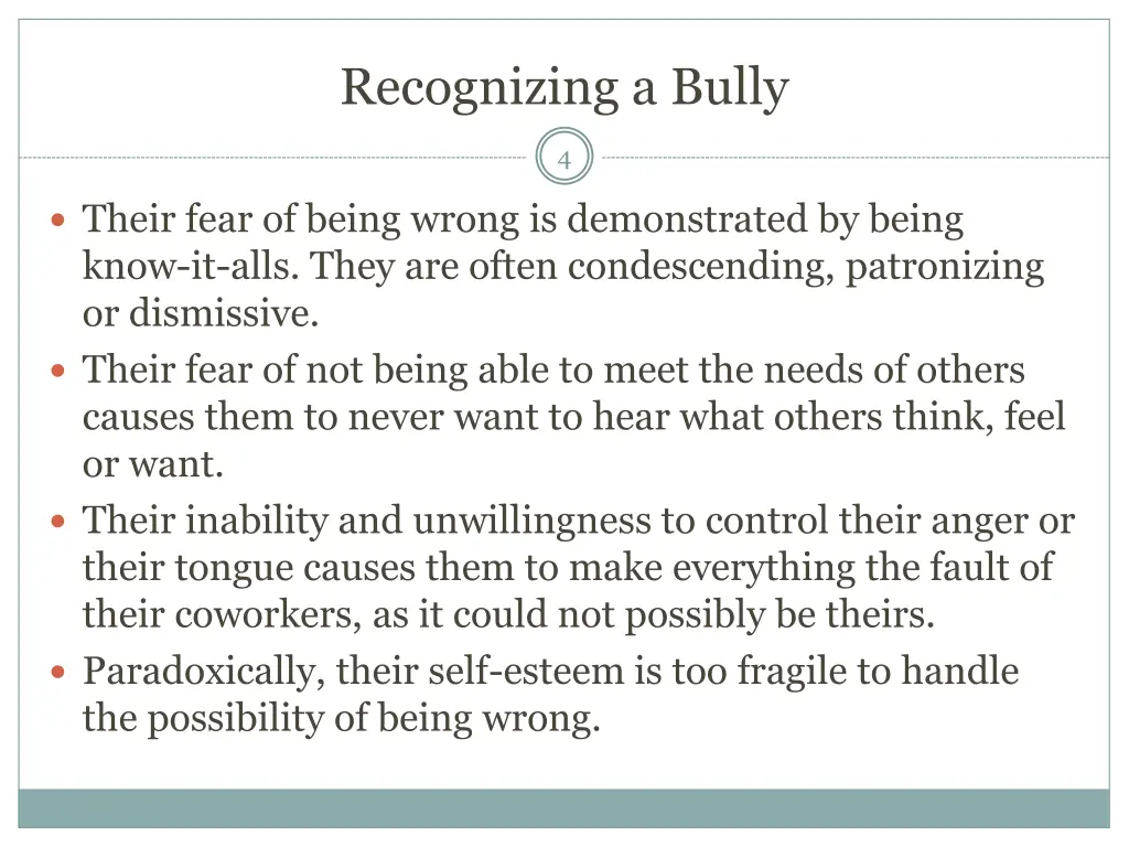 recognizing a bully 2