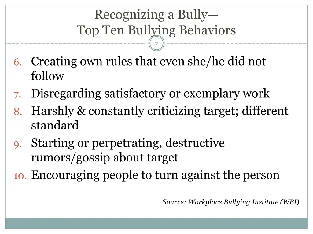 recognizing a bully top ten bullying behaviors 7