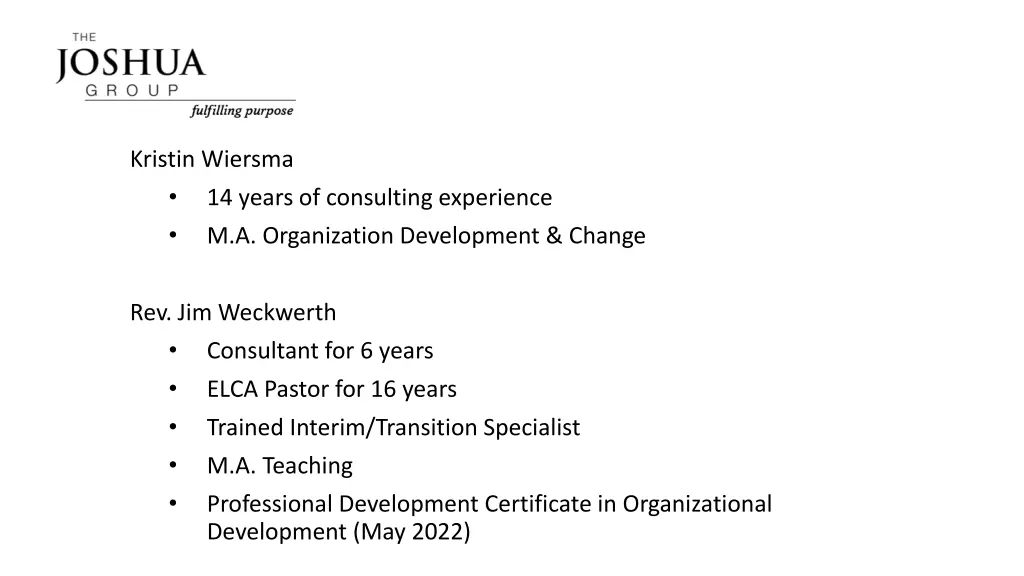 kristin wiersma 14 years of consulting experience