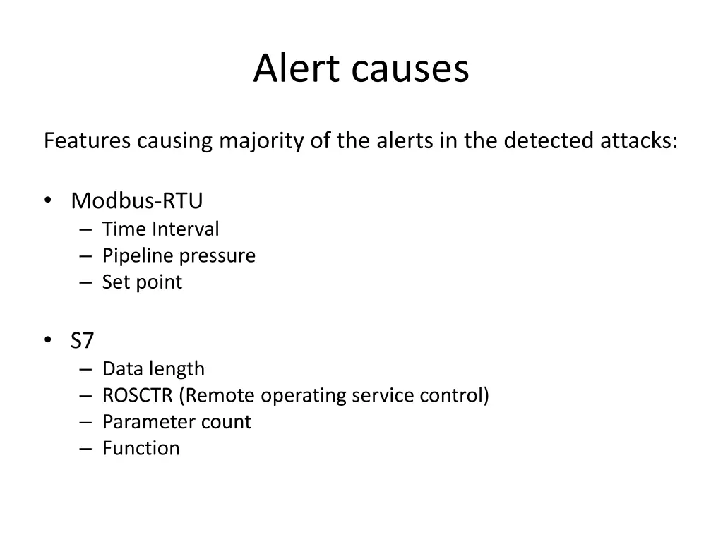 alert causes