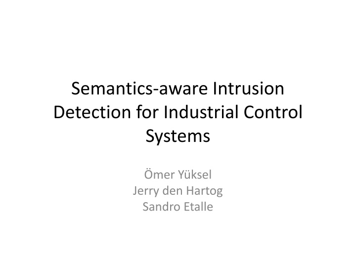 semantics aware intrusion detection