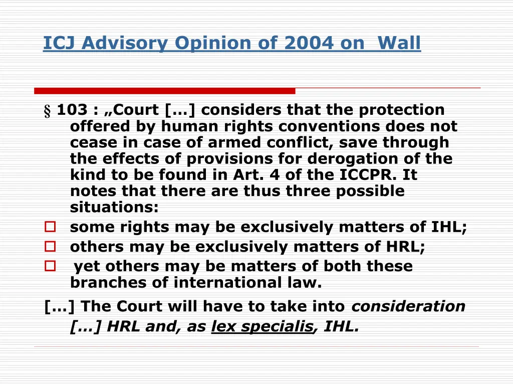 icj advisory opinion of 2004 on wall