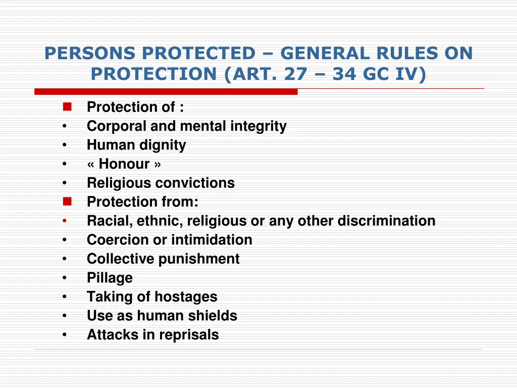 persons protected general rules on protection