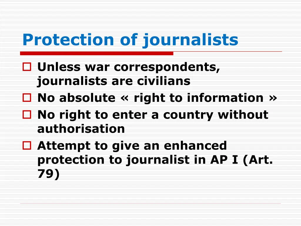 protection of journalists