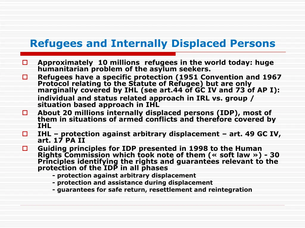 refugees and internally displaced persons