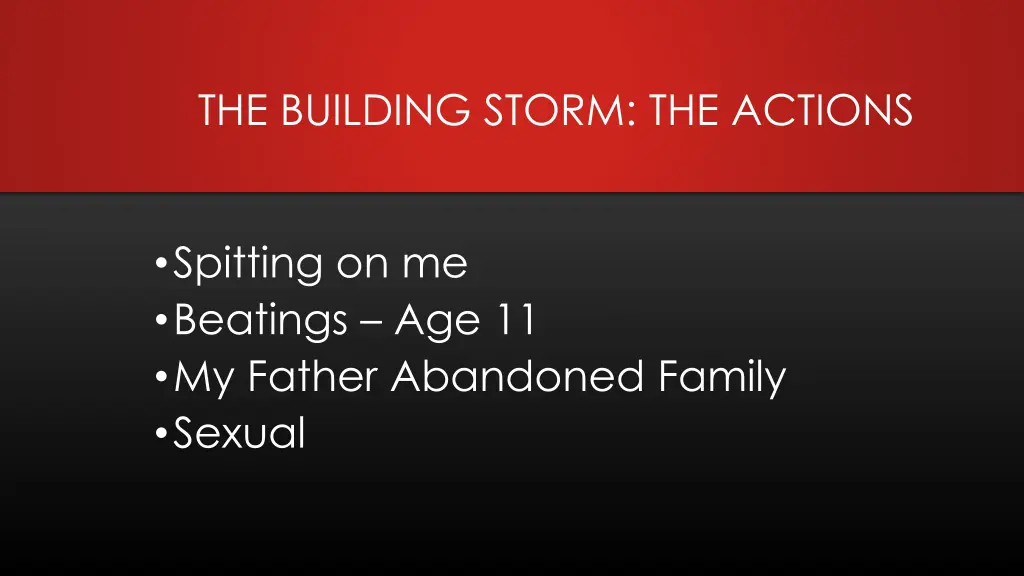 the building storm the actions