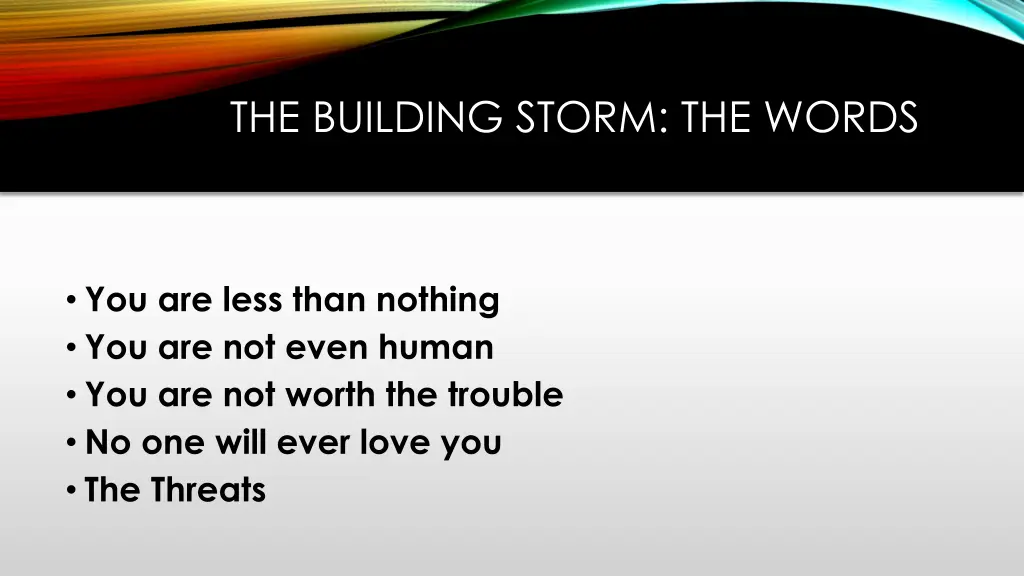 the building storm the words