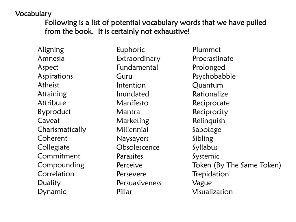 vocabulary vocabulary