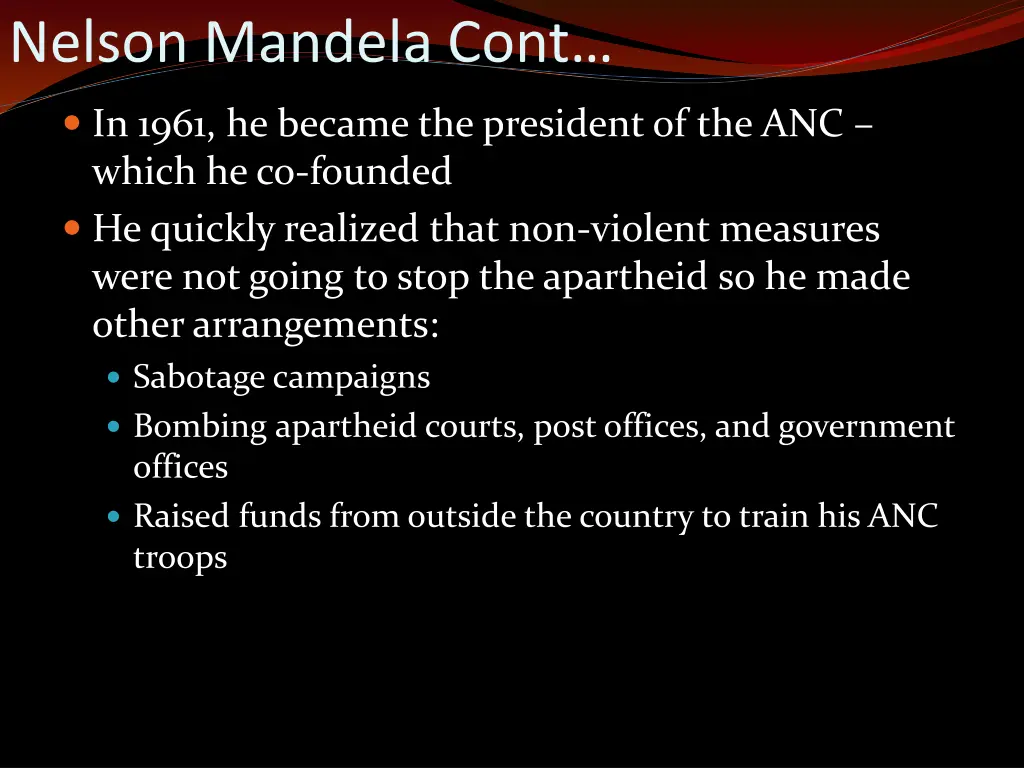 nelson mandela cont