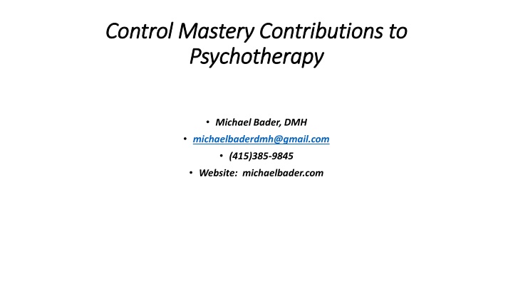 control mastery contributions to control mastery