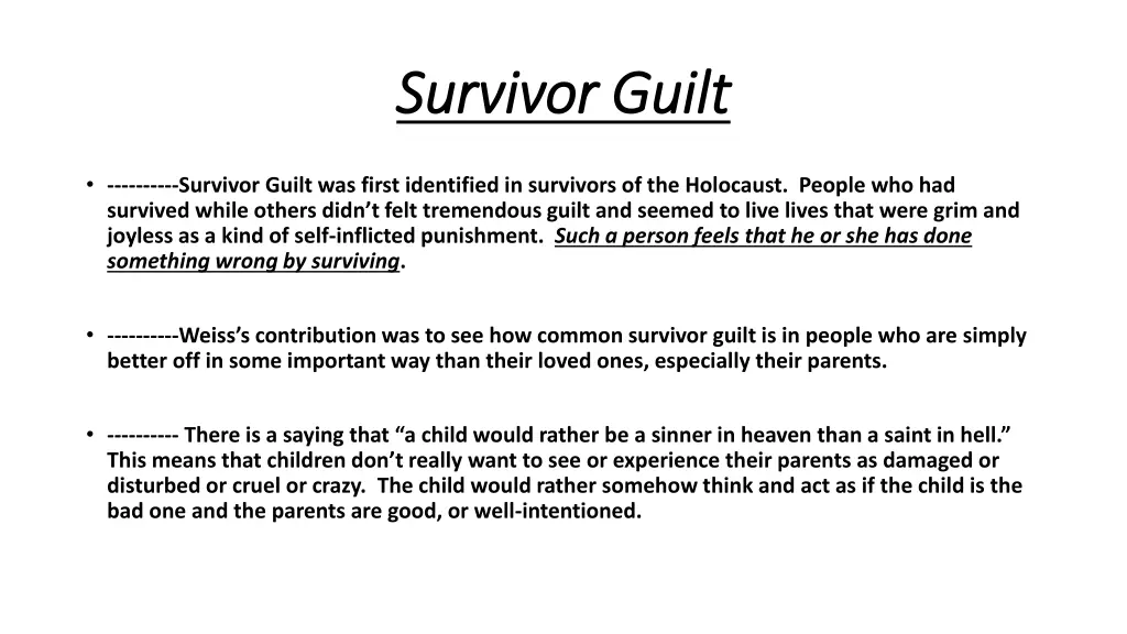 survivor guilt survivor guilt