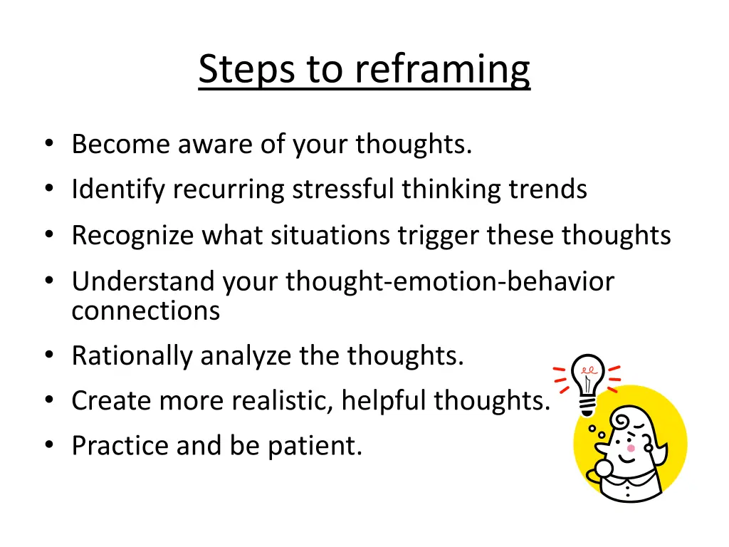 steps to reframing