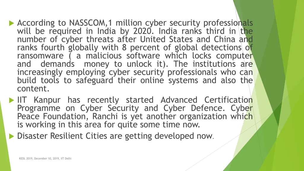 according to nasscom 1 million cyber security