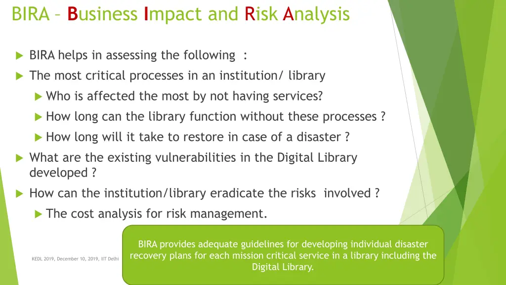 bira b usiness i mpact and risk analysis