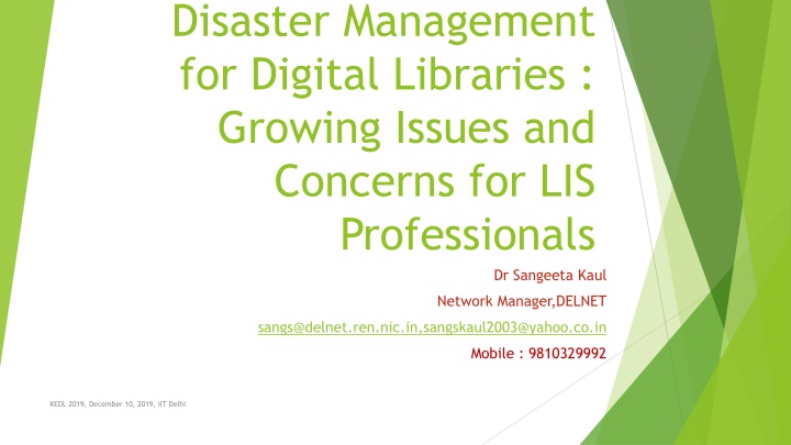 disaster management for digital libraries growing